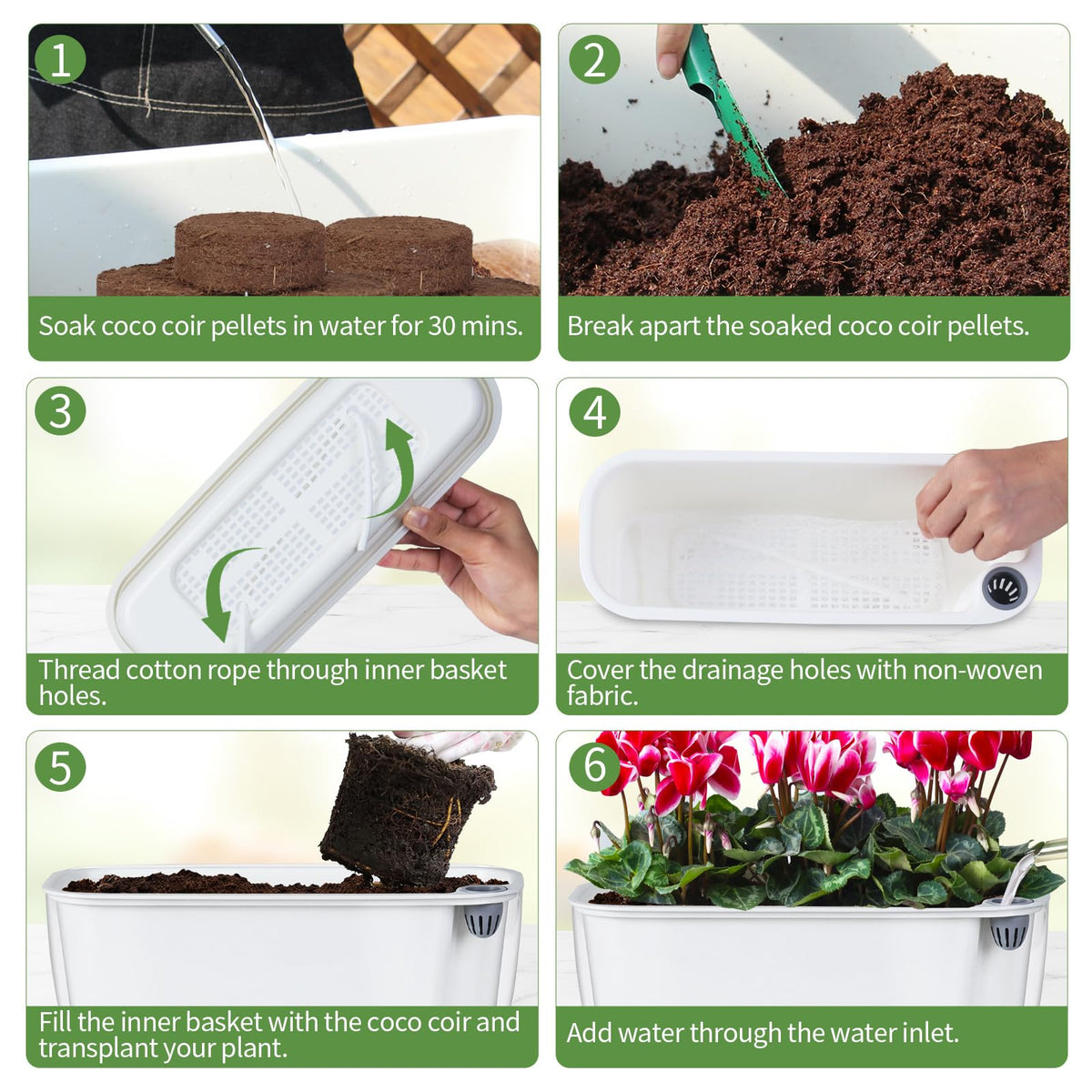 Oliz inner pot and outer basin setup simplifies watering tasks.