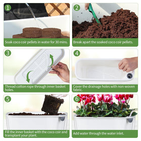 Oliz inner pot and outer basin setup simplifies watering tasks.