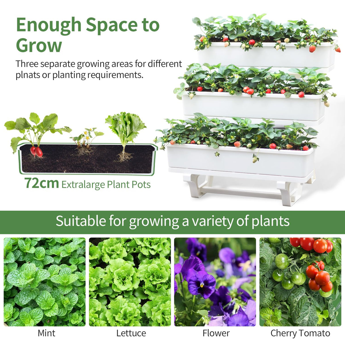 Oliz planters removable pots with drainage holes for soil aeration