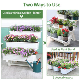 Oliz planters sturdy plastic construction for durable garden structure