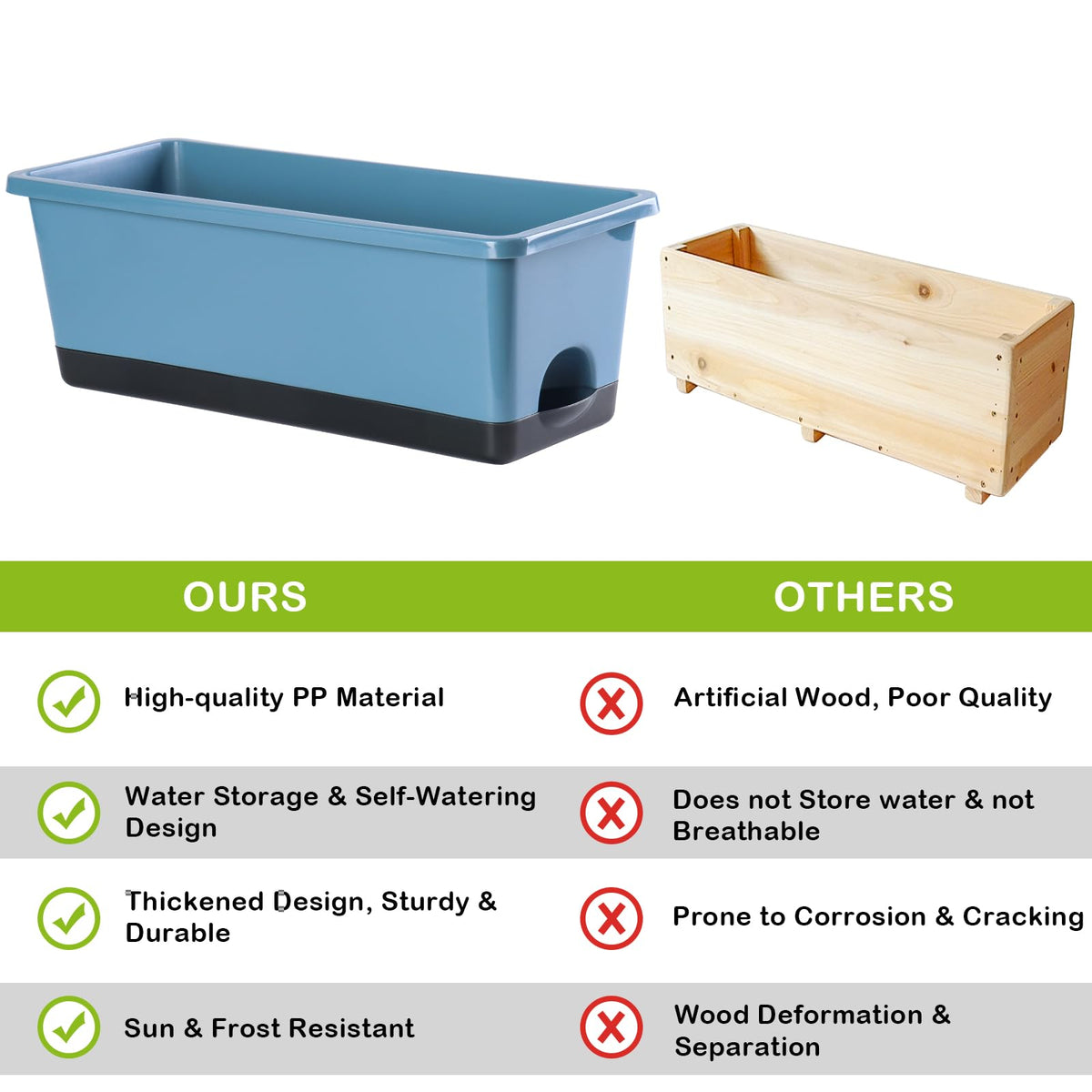 Oliz premium PP material planter is durable and weather resistant.