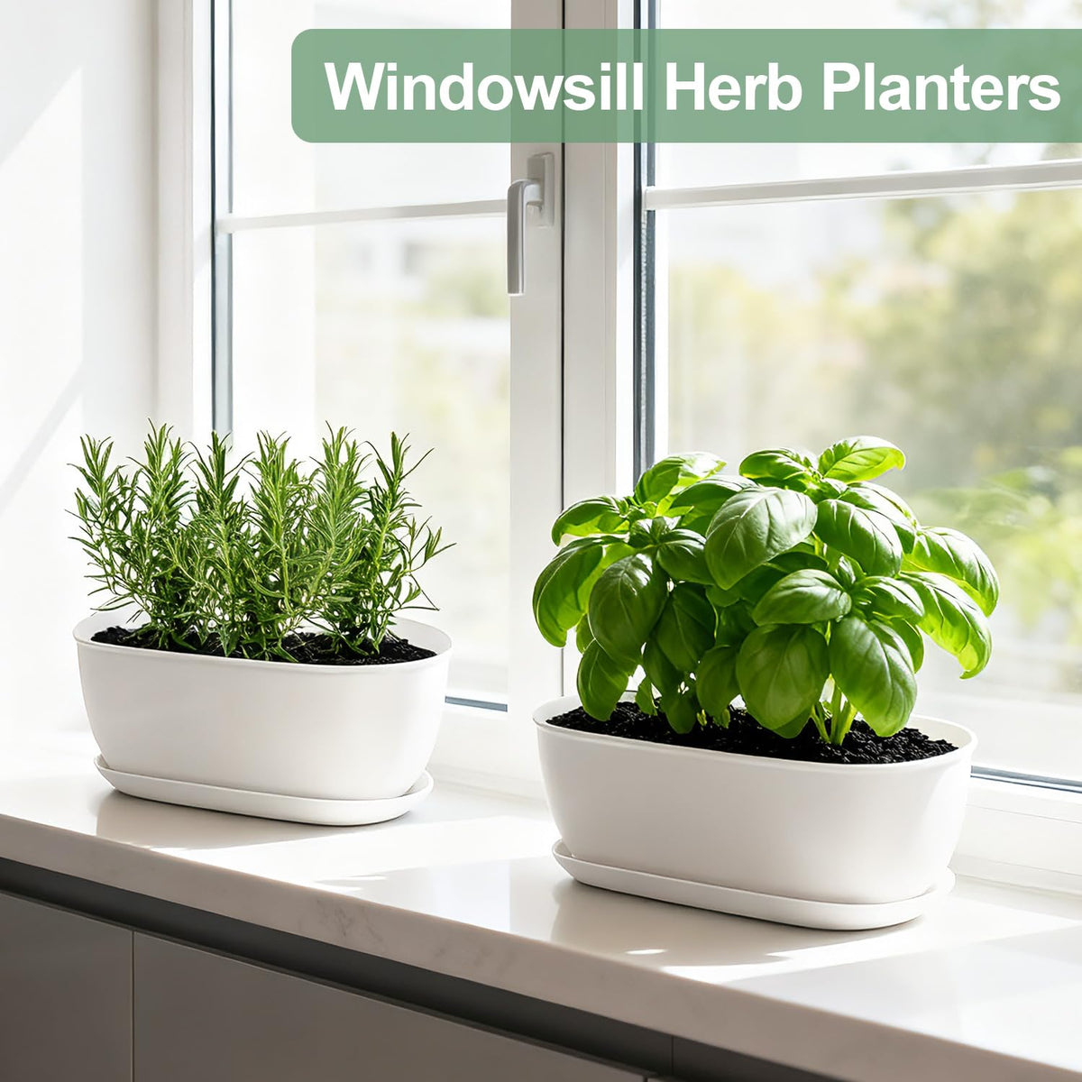 Oliz set-of-4 white oval planters, packaging view, gift-ready for weddings or holidays.