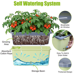 Oliz window box planter 4-pack top view highlighting layout and holes.