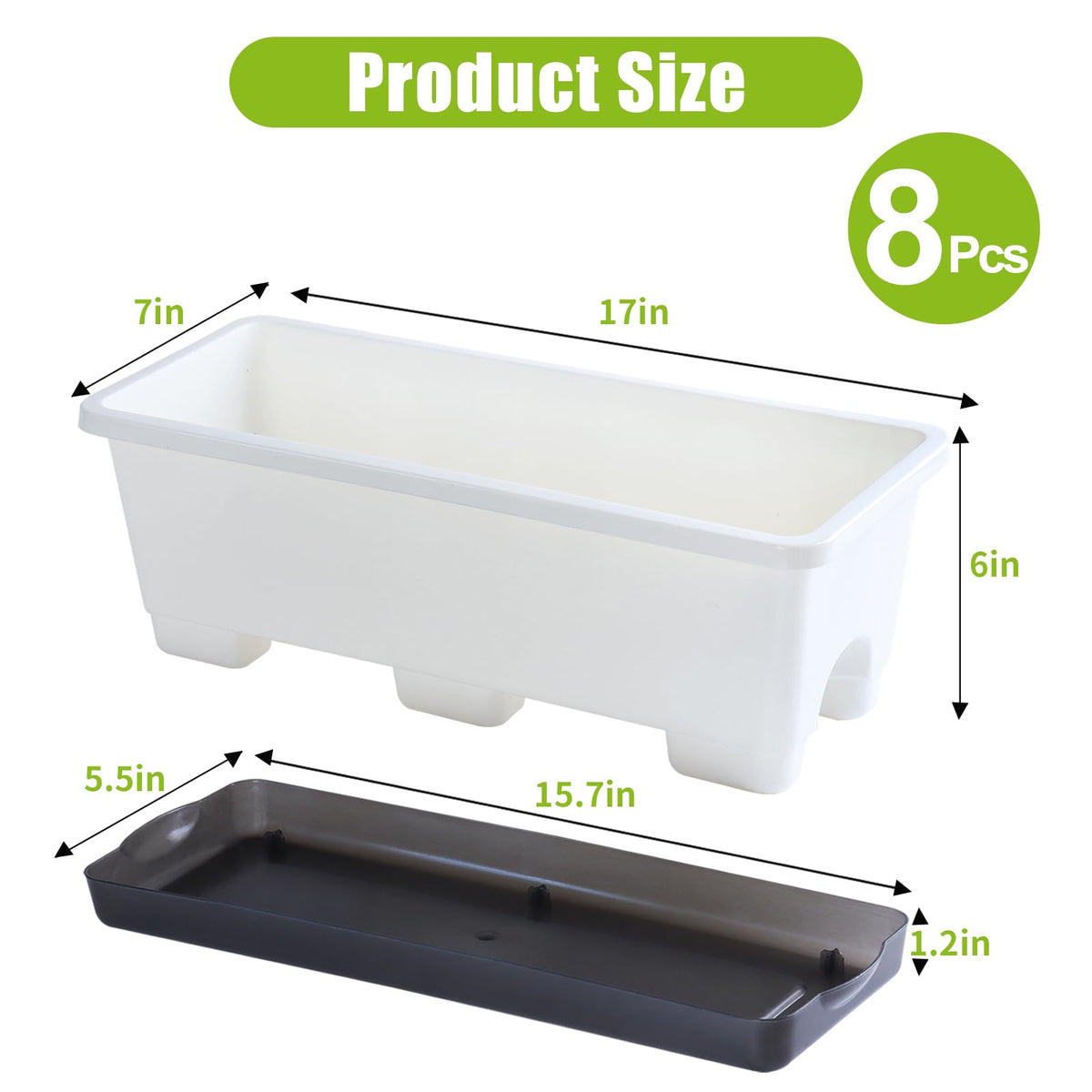 Oliz Window Box Planter 8pcs durable-pp-material signals long-lasting indoor/outdoor use