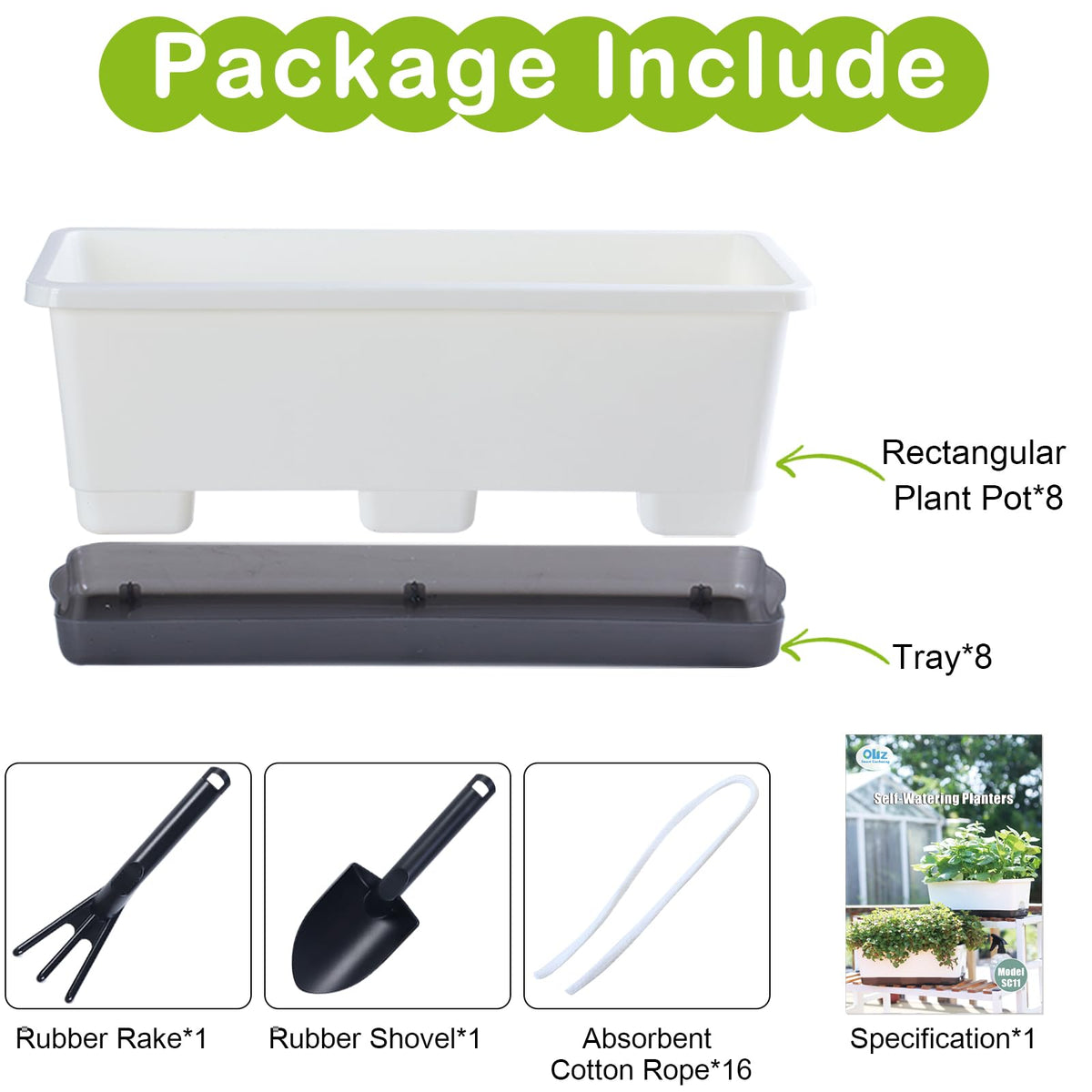 Oliz Window Box Planter 8pcs indoor-outdoor-use showcases versatile placement for homes and patios