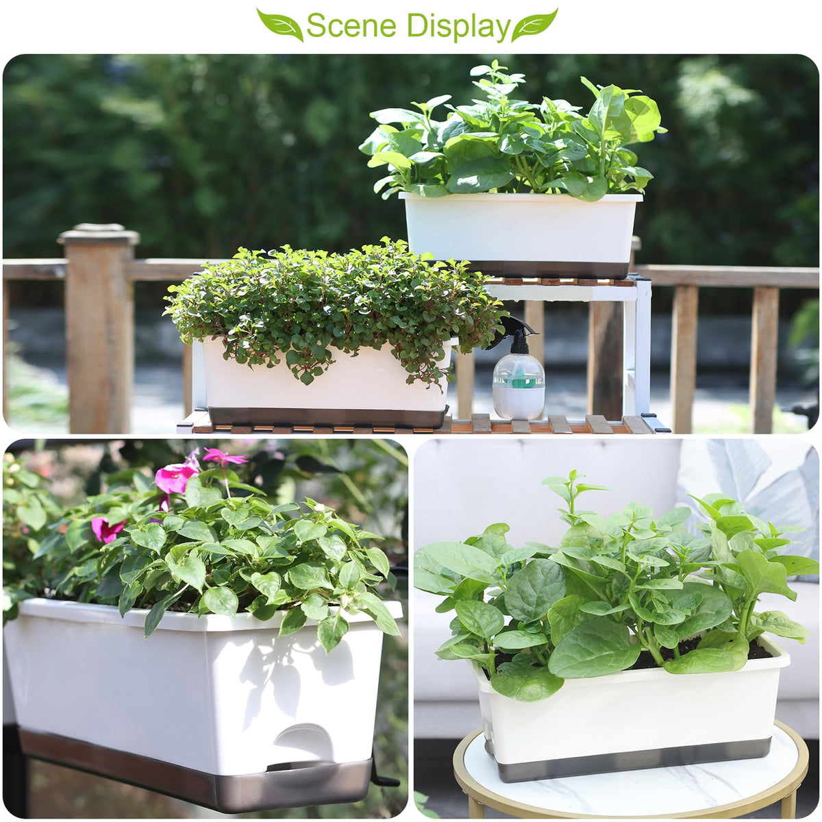 Oliz Window Box Planter 8pcs rope-wick-detail demonstrates self-watering mechanism