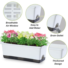 Oliz Window Box Planter 8pcs side view emphasizes slim profile for balcony railings