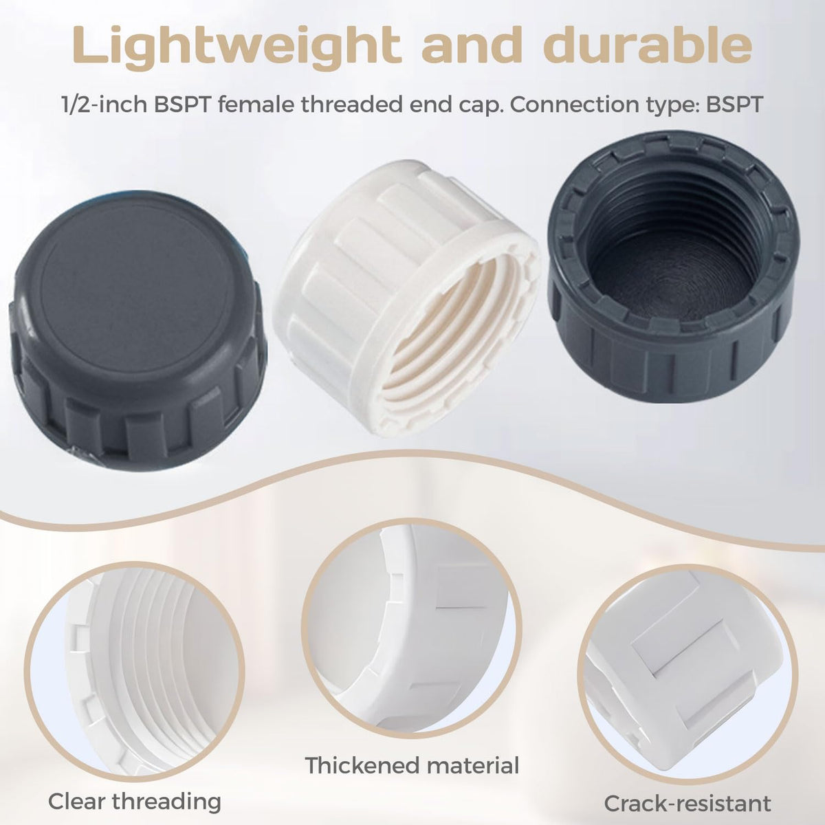 OLLBIT durable PVC cap built for outdoor irrigation and weather resistance.