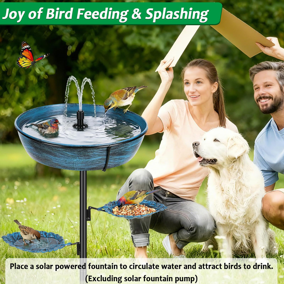 Olpchee bird bath removable bowl for easy cleaning and water refreshment