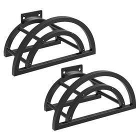 OLV 2-pack wall-mounted garden hose holder for quick hose access.