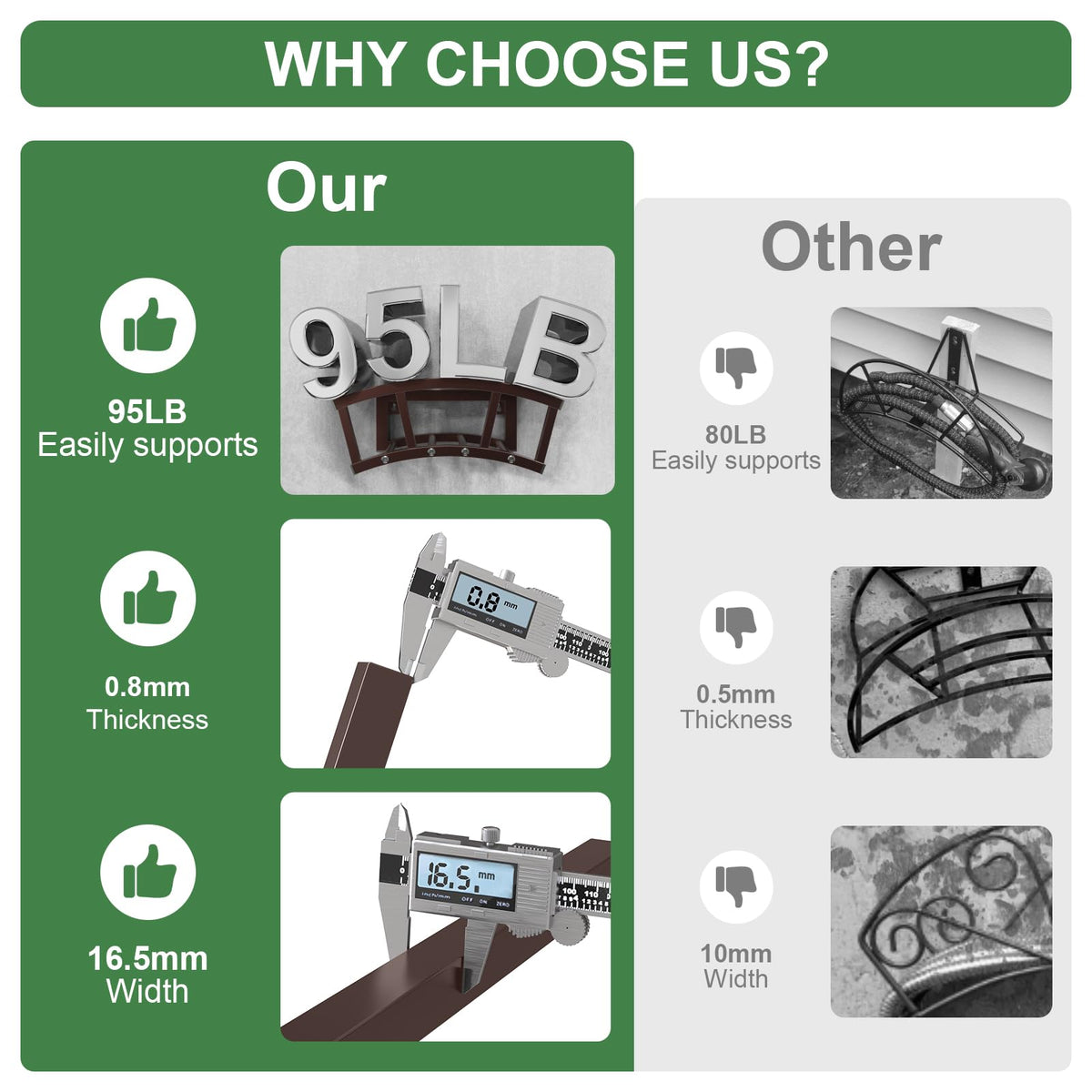OLV heavy-duty metal hose holder bronze supports 125 ft of hose.