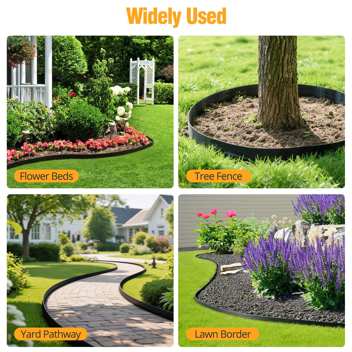 O-Maraco low-maintenance border reduces weed growth and yard work.