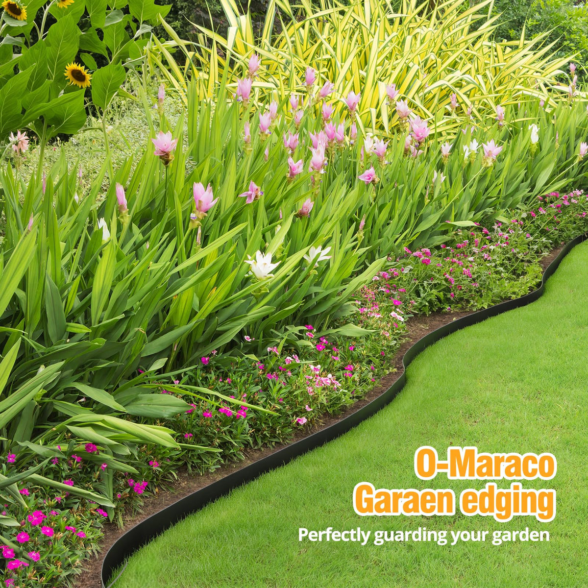 O-Maraco flexible edging adapts to curved beds while staying strong.