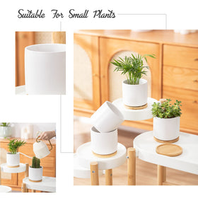 OMAYKEY compact ceramic pot for indoor decor in 4inch size