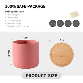OMAYKEY pot with removable saucer and bottom mats for clean surfaces