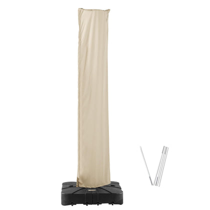 Ombrellon beige umbrella cover showing waterproof fabric and rain protection