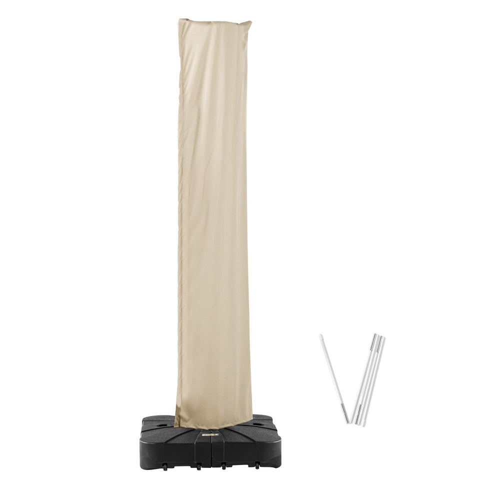 Ombrellon beige umbrella cover showing waterproof fabric and rain protection