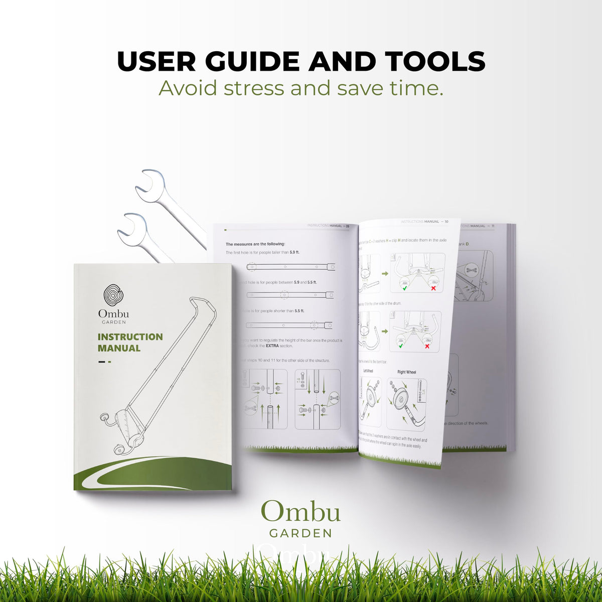 Ombu garden aerator handle extended to 65 inches for comfortable use