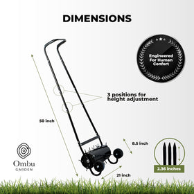 Ombu garden aerator assembly with spike covers for safe storage