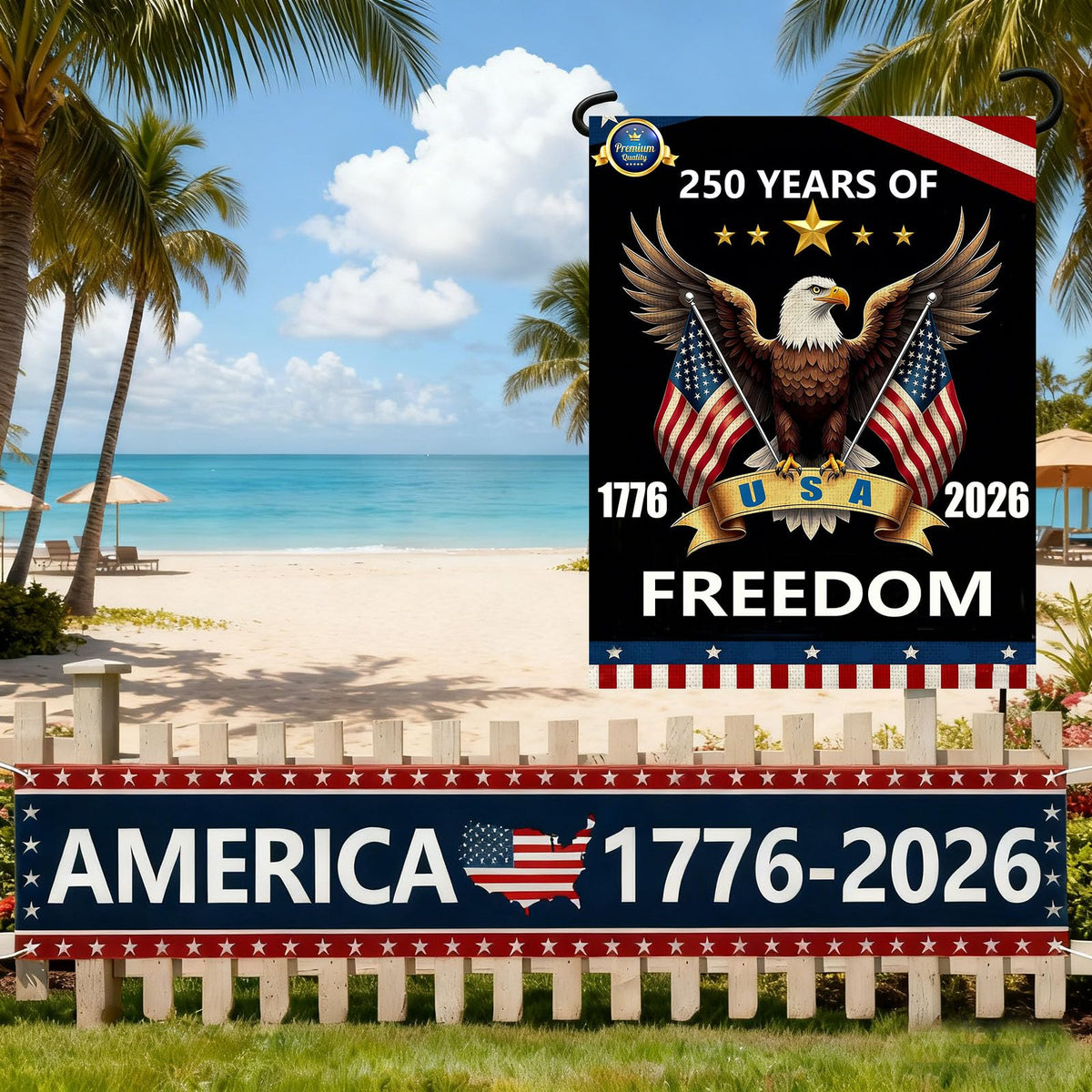 OMCleaner Double-Sided Flag shows clear text from any angle