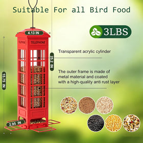 OMEUTY four feeding ports attract cardinal, finch, chickadee, blue jay.