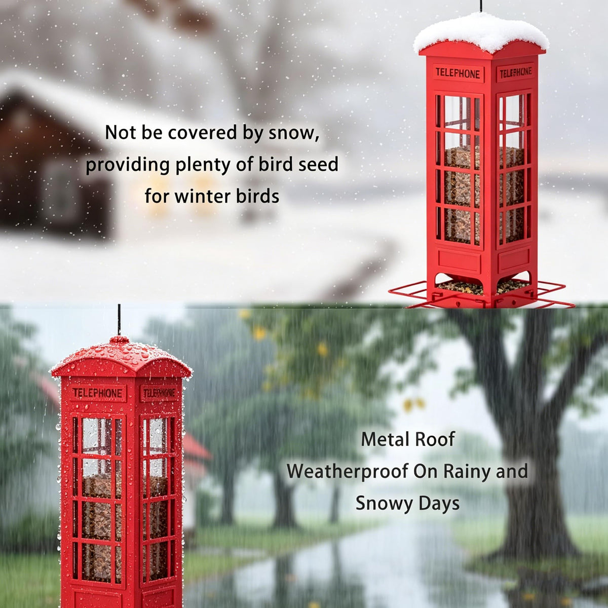OMEUTY rust-proof metal build withstands wind and rain for years.