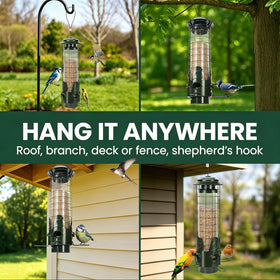 OMEUTY Squirrel Proof Feeder all-metal construction resisting rust and weather