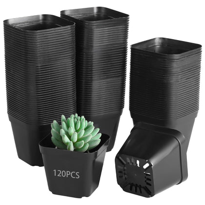 OMISTAR 120 Pcs square nursery pots with drainage holes for healthy seedling growth