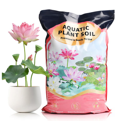 Omitgoter Aquatic Soil packaging shows a ready-to-use natural substrate for water plants.