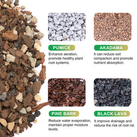 Close-up of Omitgoter Bonsai Soil Mix showing akadama pumice and lava rock blend.