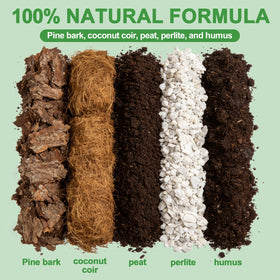 Omitgoter bonsai soil texture close-up highlights organic components.