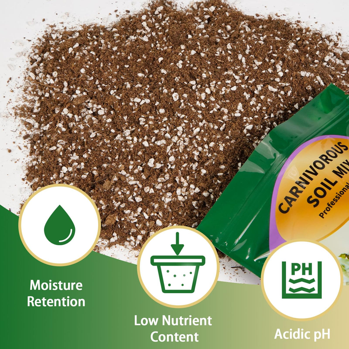 Omitgoter carnivorous soil mix perlite component for improved drainage