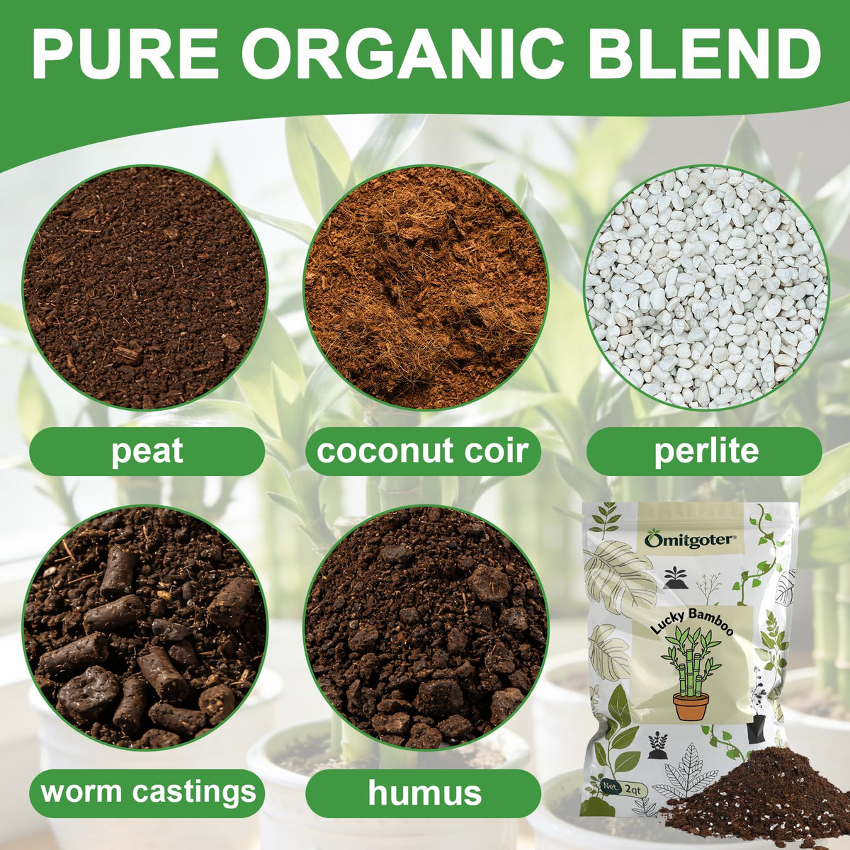 Omitgoter drainage optimized soil in a pot promotes quicker water release.