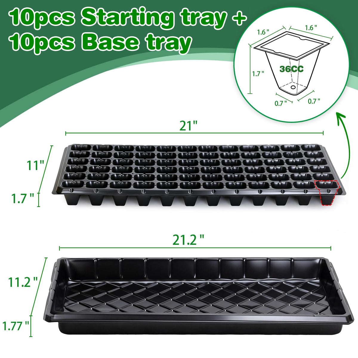 Omitgoter seed tray with drainage holes for moisture control.