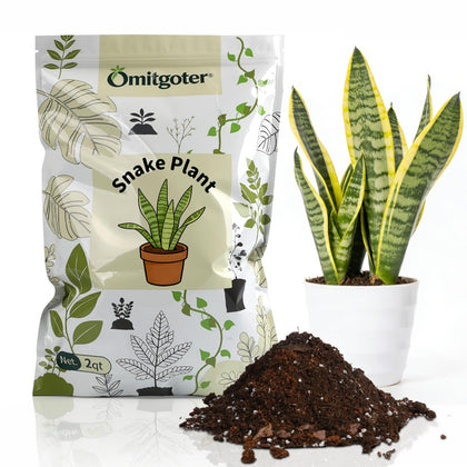 Omitgoter Snake Plant Soil 1qt package promotes drainage and healthy roots.