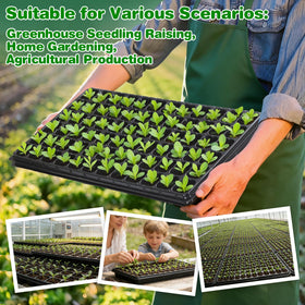 Omitgoter stackable greenhouse tray set saves space.