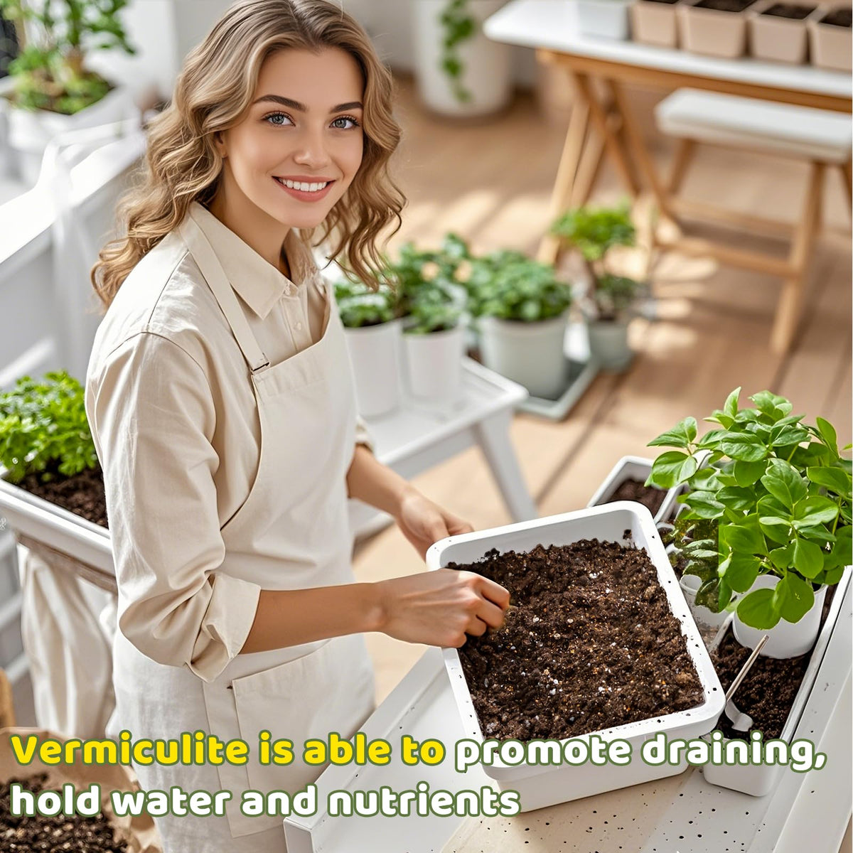 Omitgoter Vermiculite enhances potting mixes for drainage and aeration.