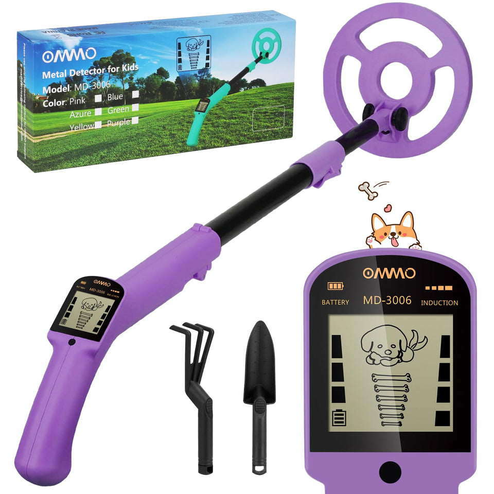 OMMO kids metal detector adjustable stem for growing explorers.