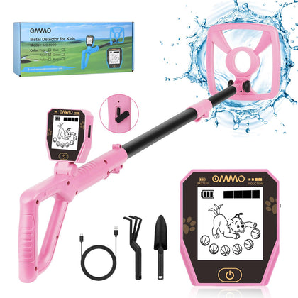 OMMO kids metal detector with rechargeable battery for long outdoor sessions
