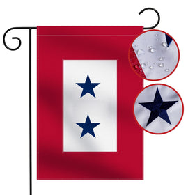 Omnisexual heavy-duty flag with two blue stars for outdoor garden display.