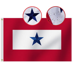 Omnisexual heavy-duty USA family flag with blue star fluttering for porch display.