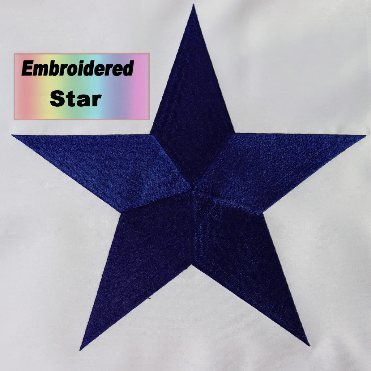 Omnisexual US family member banner with two blue stars for patriotic home decor.
