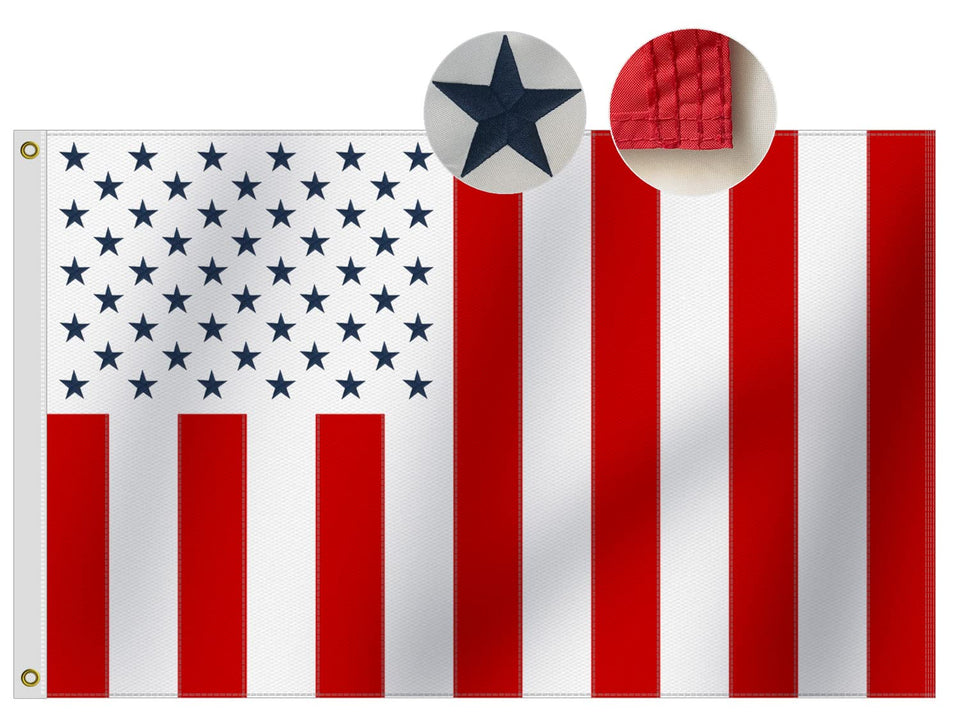 Omnisexual US Civil Flag with 50 stars embroidered for a crisp patriotic display.