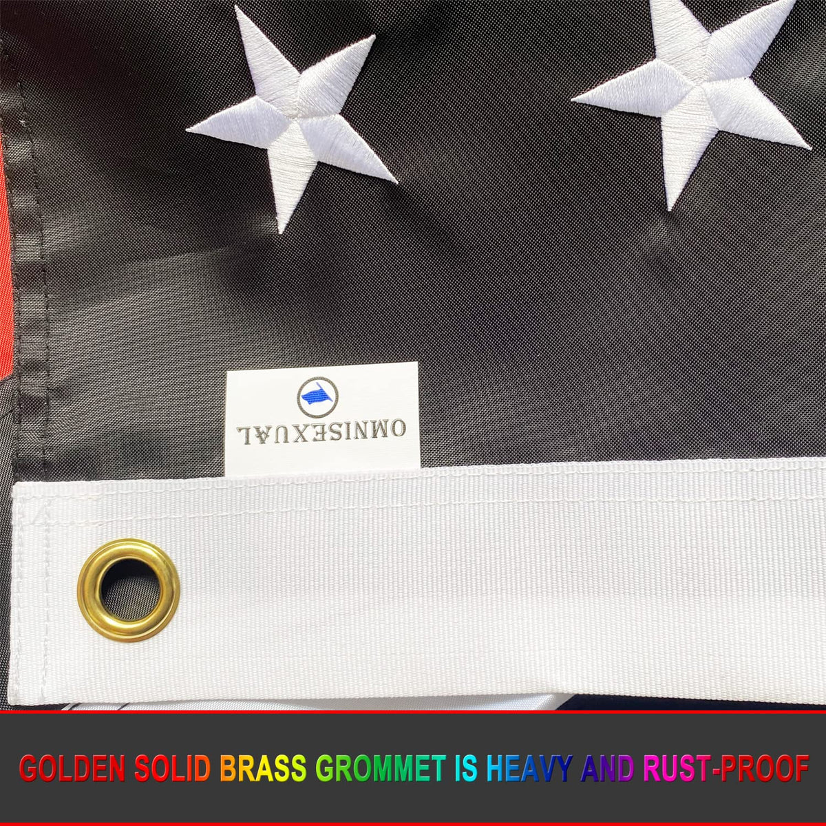Omnisexual US flag ready for yard or porch patriotic display.