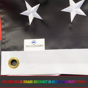 Omnisexual US flag ready for yard or porch patriotic display.