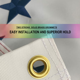 Omnisexual US Civil Flag quadruple-stitched fly ends for enhanced wind resistance.