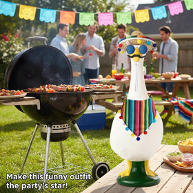 On-Airstore concrete goose décor adds personality to patios and gardens.