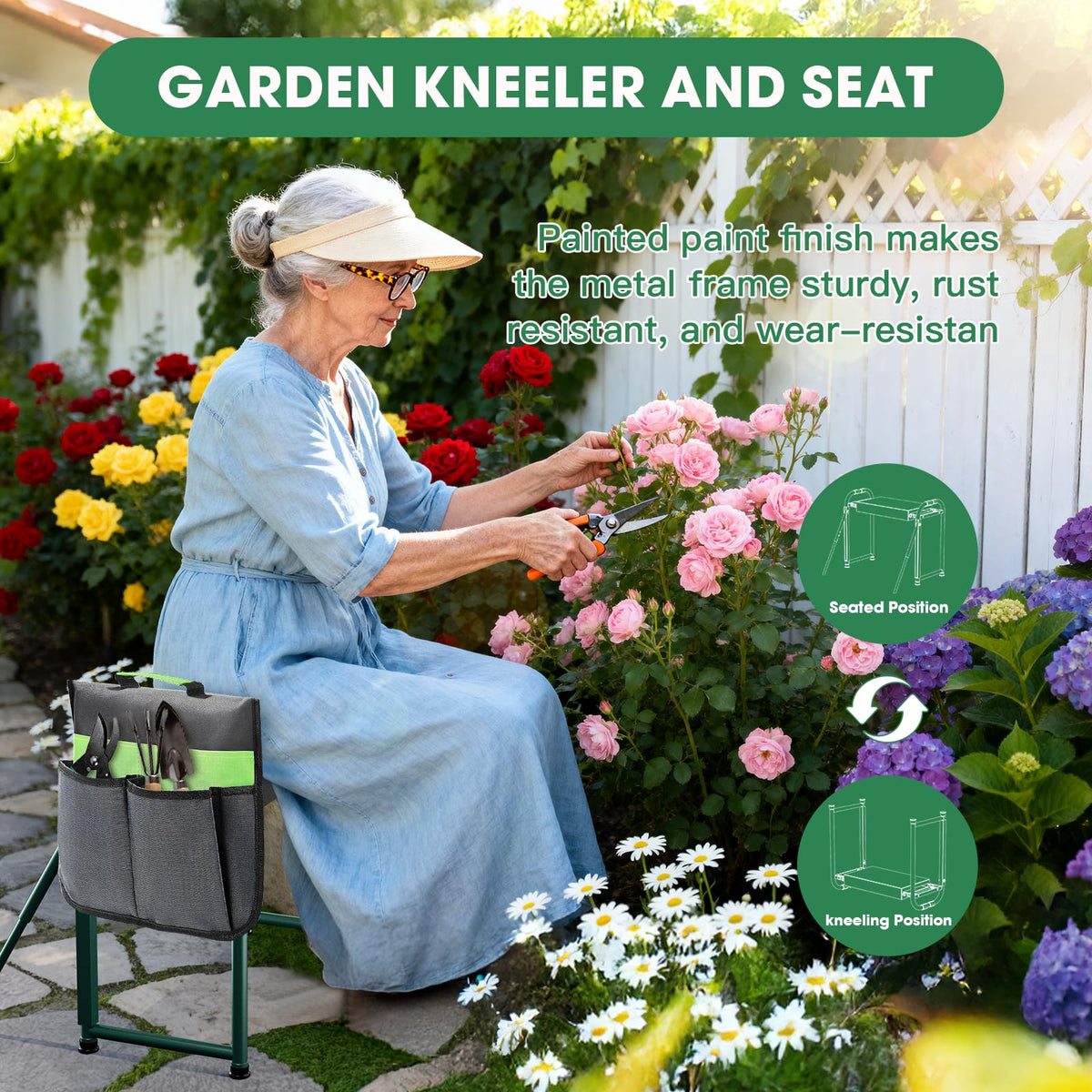 Onadak 10-inch kneeling pad detail with cushioned foam for comfort.