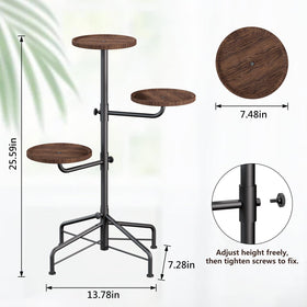 Onadak corner display shelf supports decorative items and foliage.