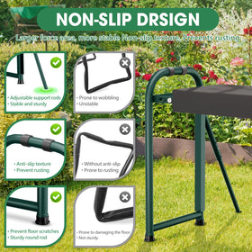 Onadak dual-support legs demonstrate wide base and anti-tip design.